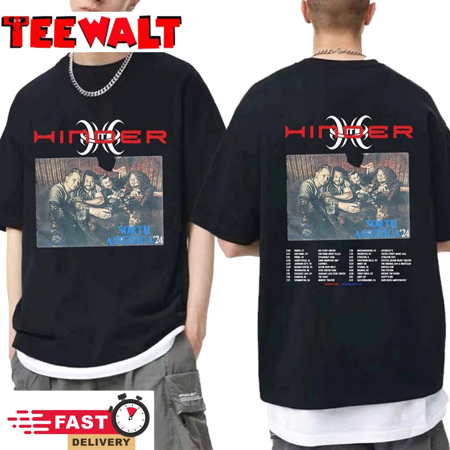 Hinder 2024 Tour Shirt, Hinder 2024 Concert Shirt