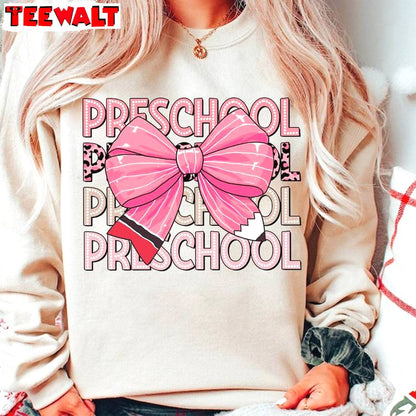 Coquette Teacher Inspirational Shirt, Limited Pencil Coquette Bow Tee Tops Sweater