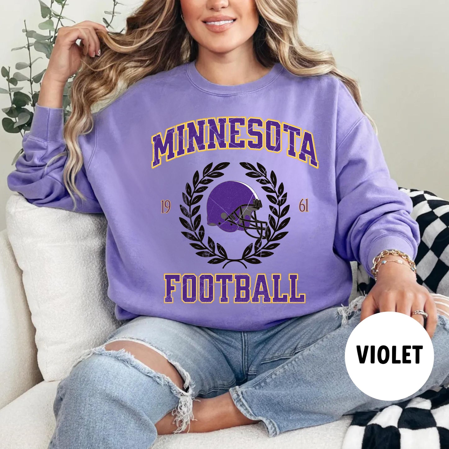 Minnesota Football Sweatshirt - Vintage Viking Crewneck, The Vikes Style