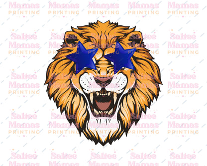 Lion With Stars Preppy Design, Detroit Football Spirit Tee