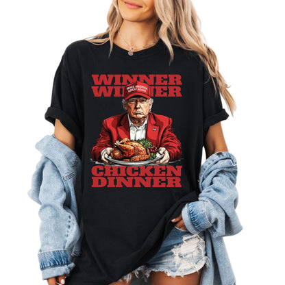 Comfort Colors Winner Winner Chicken Dinner Trump 2024 Shirt