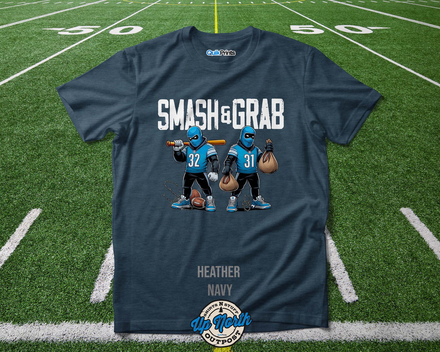 Smash And Grab Detroit Football Adult & Big Tall T-Shirts