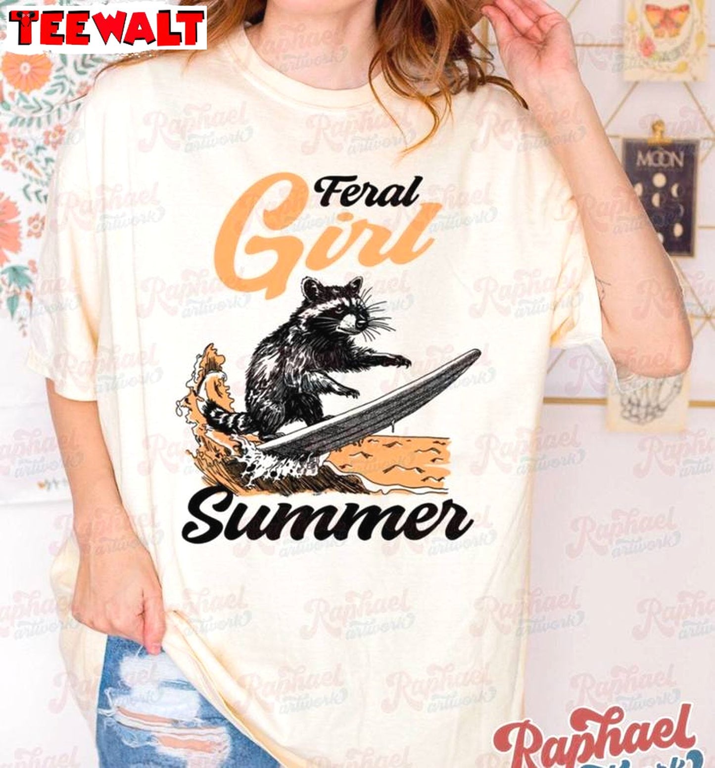 Feral Girl Summer Inspirational Shirt, Funny Coastal Cowgirl Long Sleeve Sweater