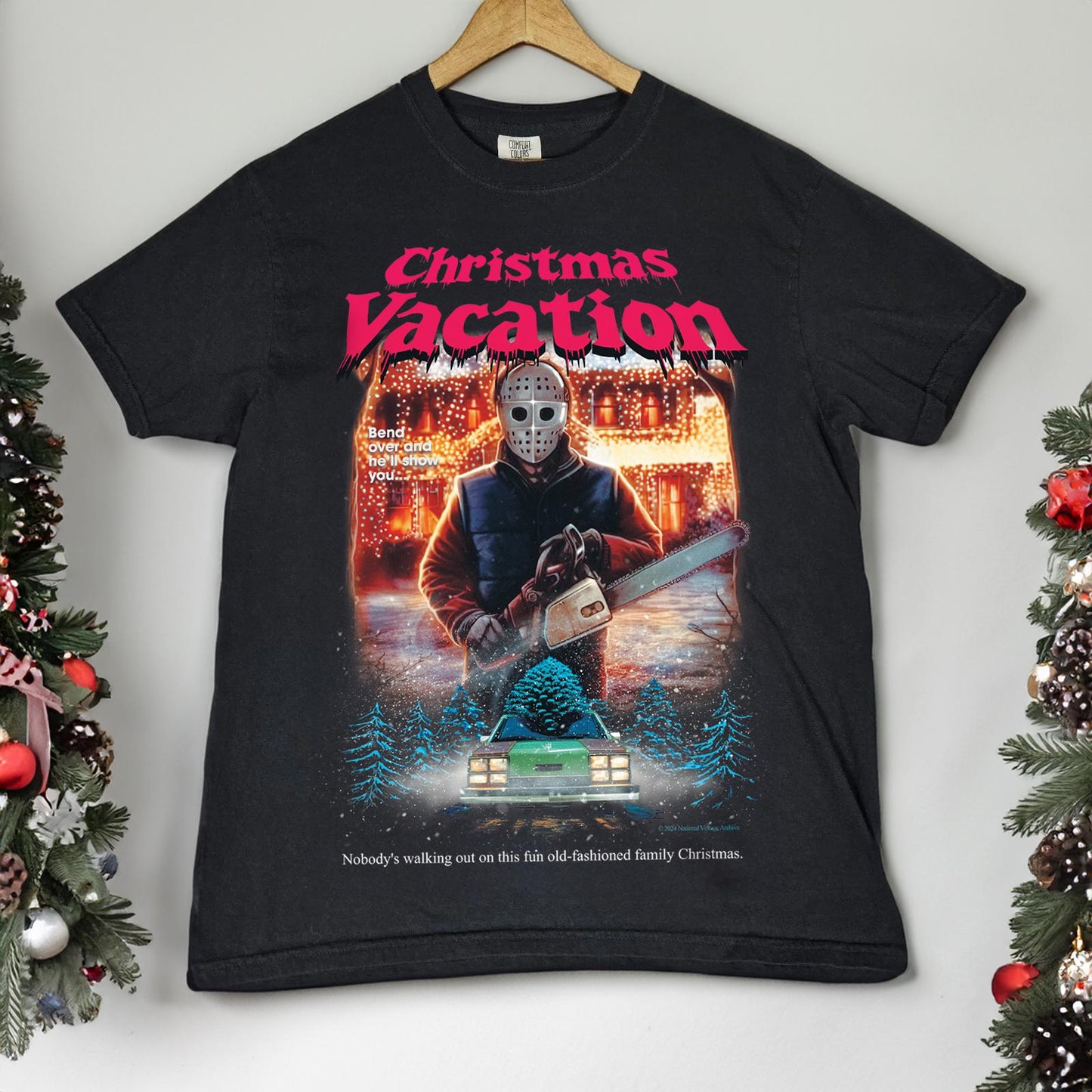 Clark Griswold 80S Horror Christmas Vacation Scary Tee