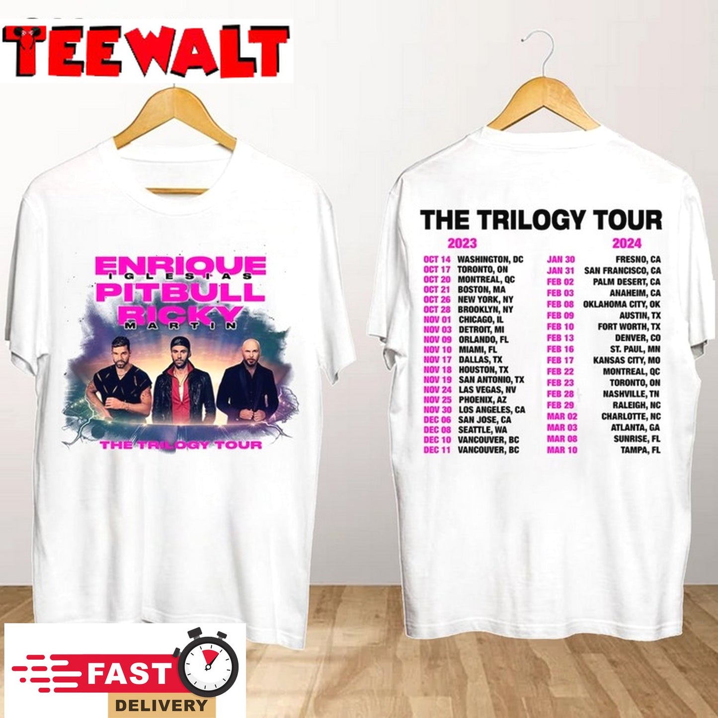 Enrique Iglesias X Pitbull X Ricky Martin The Trilogy Tour 2024 Shirt