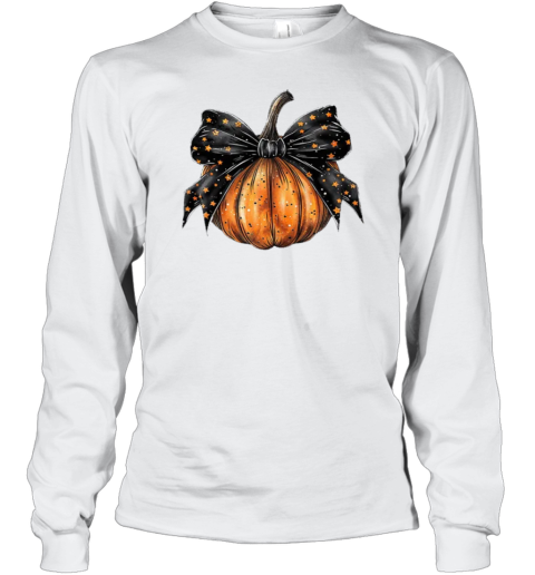 Coquette Stars Bow Pumpkin Teacher T-Shirt