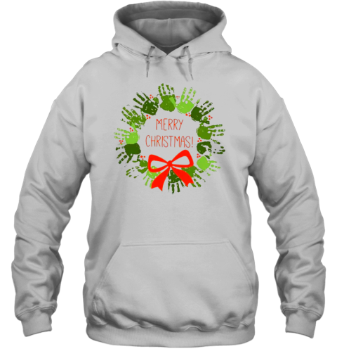 Cute Hands Merry Christmas Teacher T-Shirt