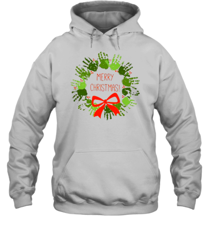 Cute Hands Merry Christmas Teacher T-Shirt