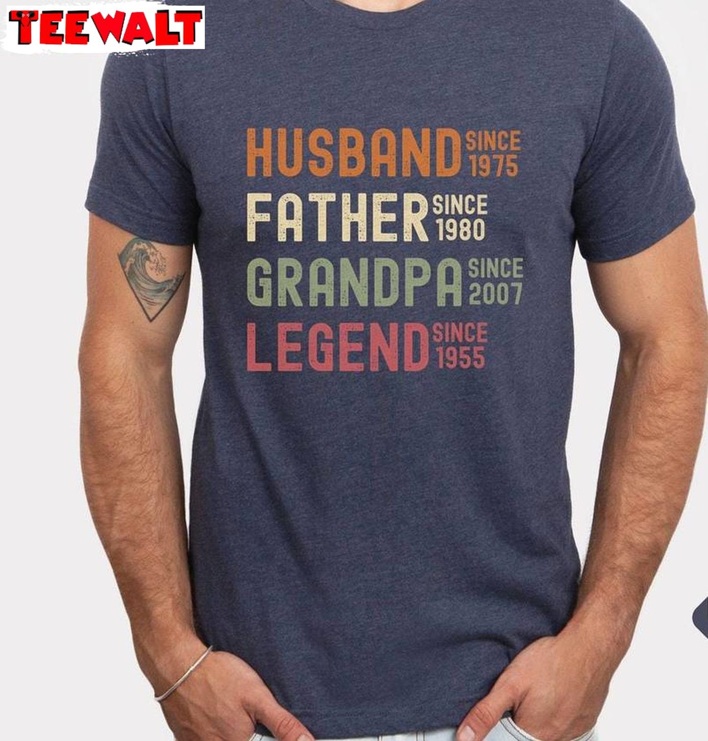 Husband Father Grandpa Legend Trendy Shirt, Groovy Sweatshirt Hoodie For Father's Day