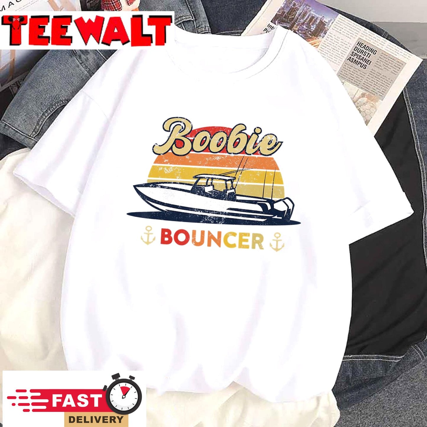 Vintage Funny Boobie Bouncer Sailing Boat T-Shirt