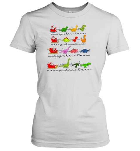 Dinosaur Chirstmas Tree Teacher T-Shirt