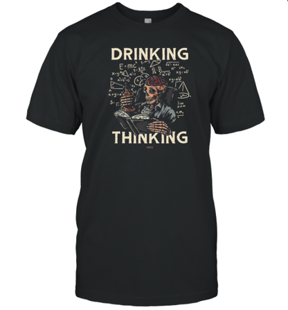 Drinking Thinking Skull Scholar T-Shirt