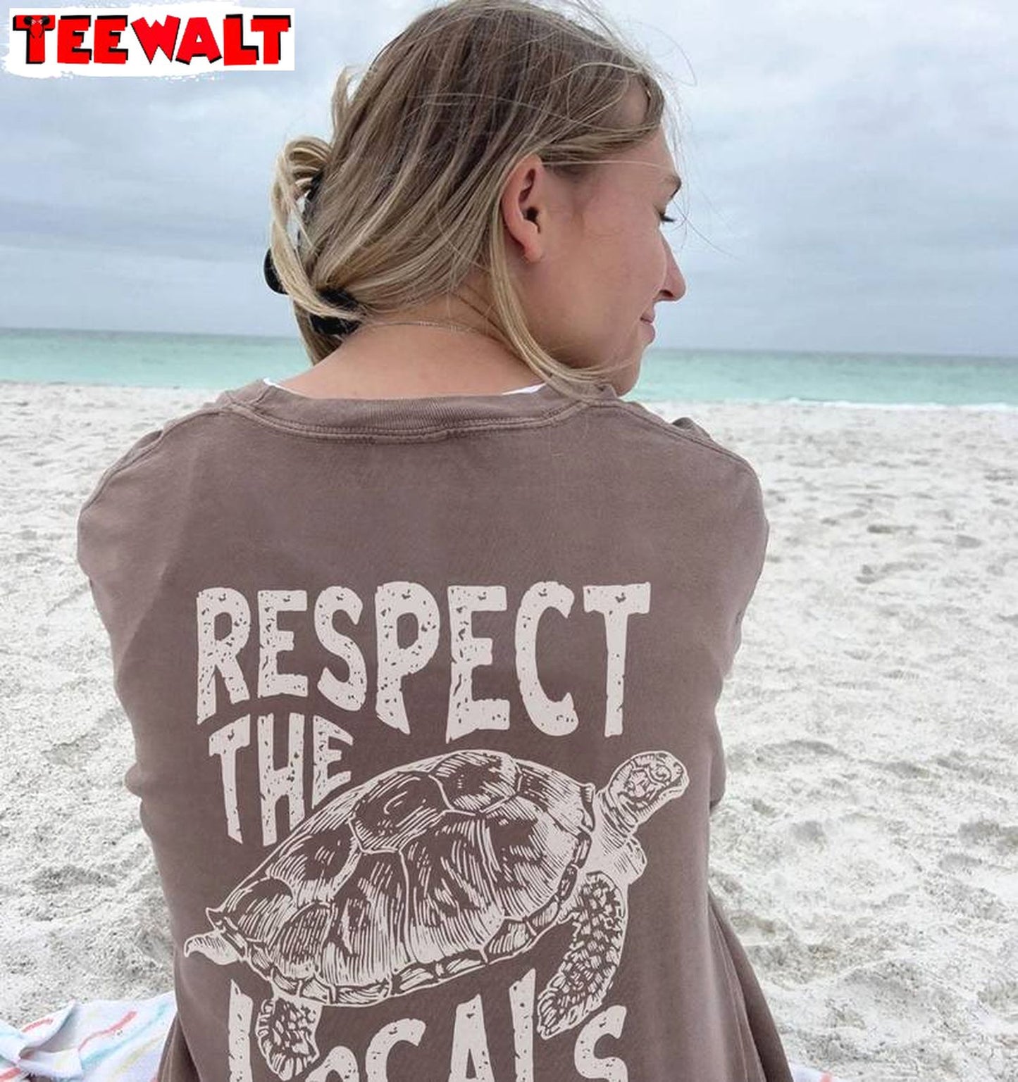 Comfort Respect The Locals Shirt, New Rare Save The Sea Turtles Crewneck Long Sleeve