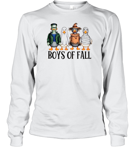 Cute Boys Of Fall Ghost Ducks Fall Pumpkins Halloween Ducks T-Shirt