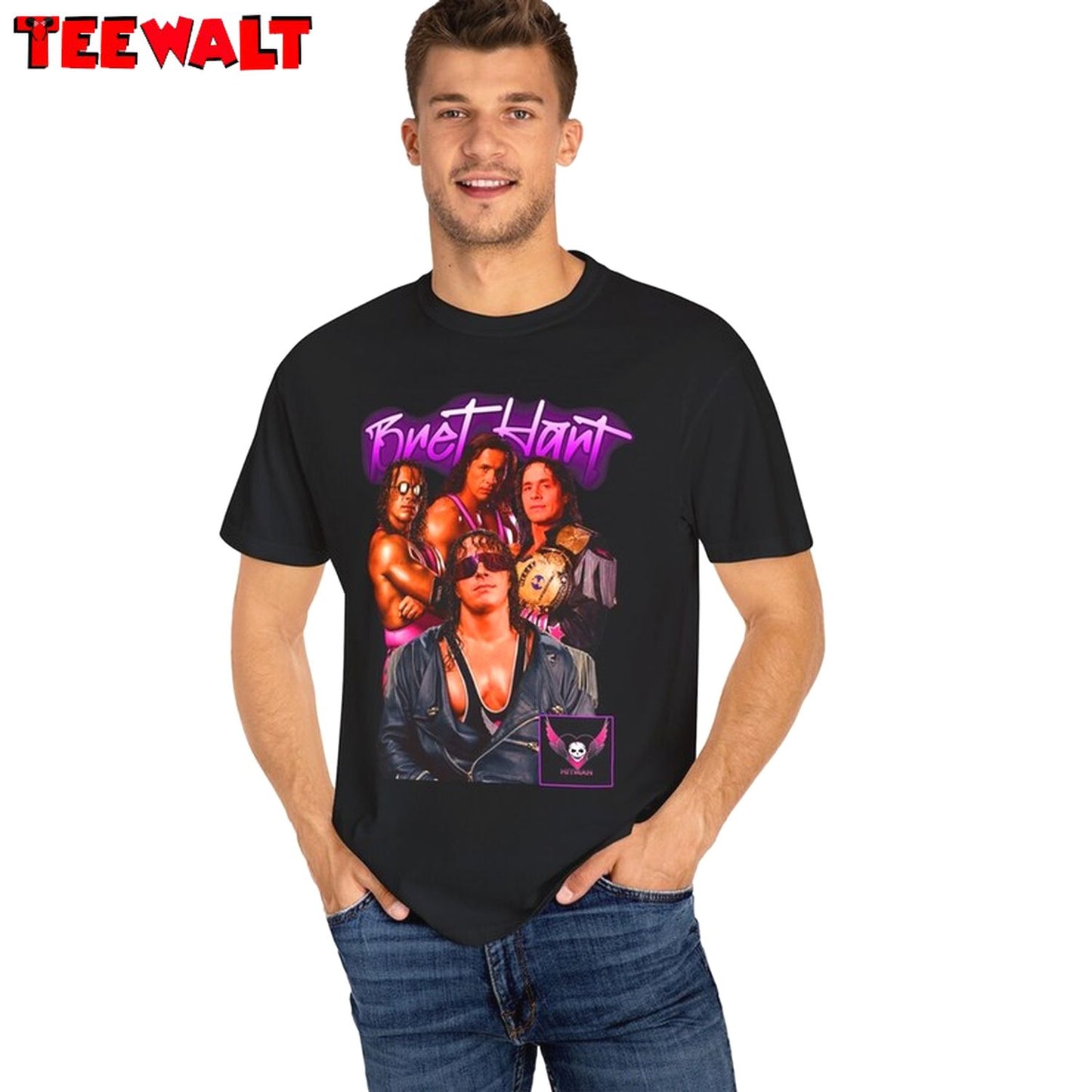 Bret Hart T Shirt, Comfort Wrestling Long Sleeve Sweater