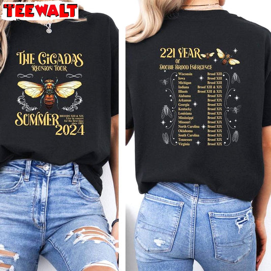 Awesome Insect Lover Sweatshirt , Comfort Cicada Comeback Tour Shirt Long Sleeve