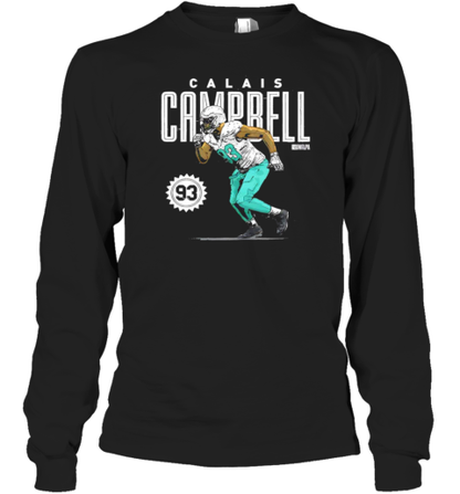 Calais Campbell Miami Dolphins number 93 T-Shirt