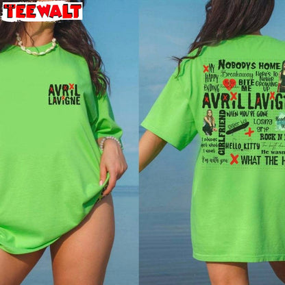 Limited Avril Lavigne Shirt, Groovy Avril Lavigne Song Title Crewneck