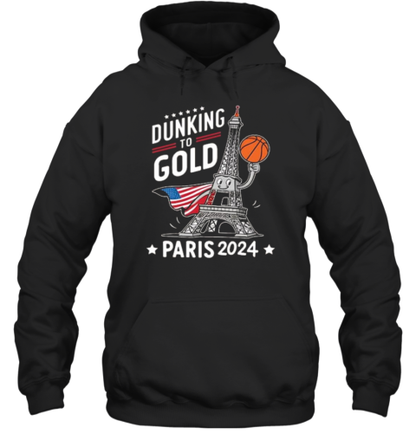 Dunking To Gold Team Usa Basketball Olympic Paris 2024 T-Shirt