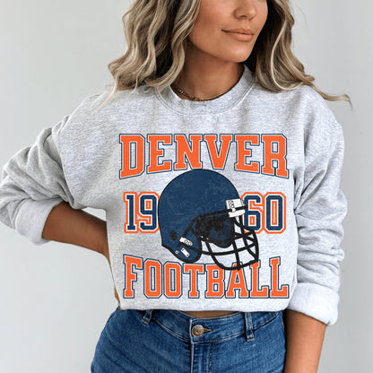 Vintage Denver Football Sweatshirt Crewneck Shirt For Game Day Fans