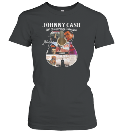 Johnny Cash 70Th Anniversary Collection Guitar Signatures T-Shirt