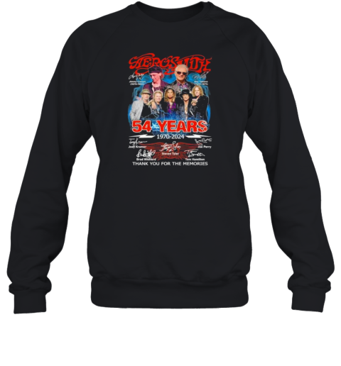 Aerosmith 54 Years 1970 2024 Thank You For The Memories Signatures T-Shirt