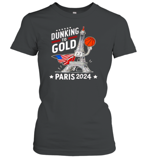 Dunking To Gold Team Usa Basketball Olympic Paris 2024 T-Shirt - Style 2