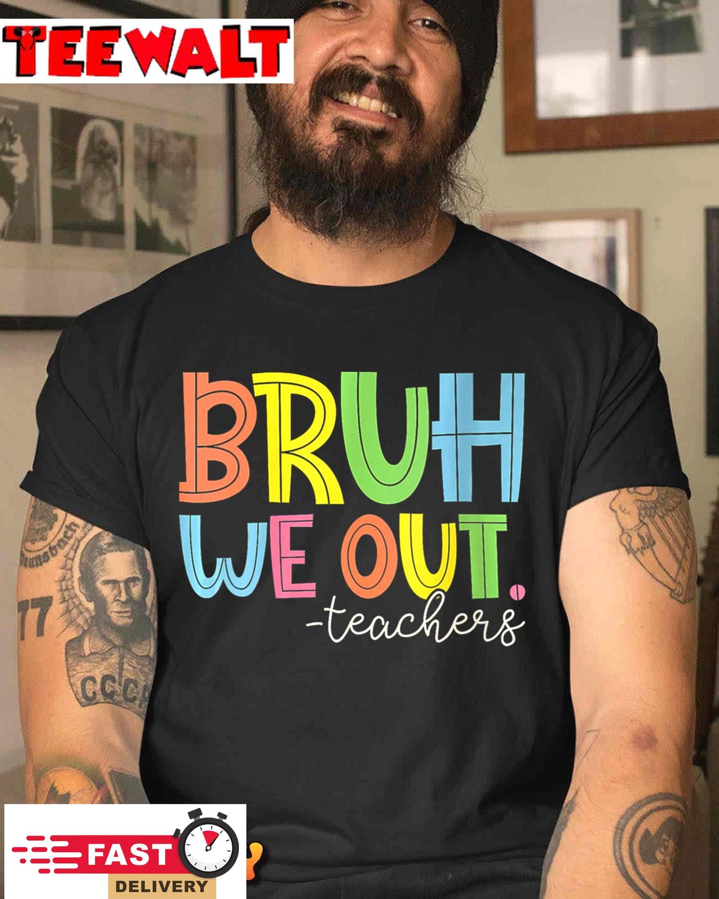 Womens Cute End Of School Year Teacher Summer Bruh We Out Teachers T-Shirt