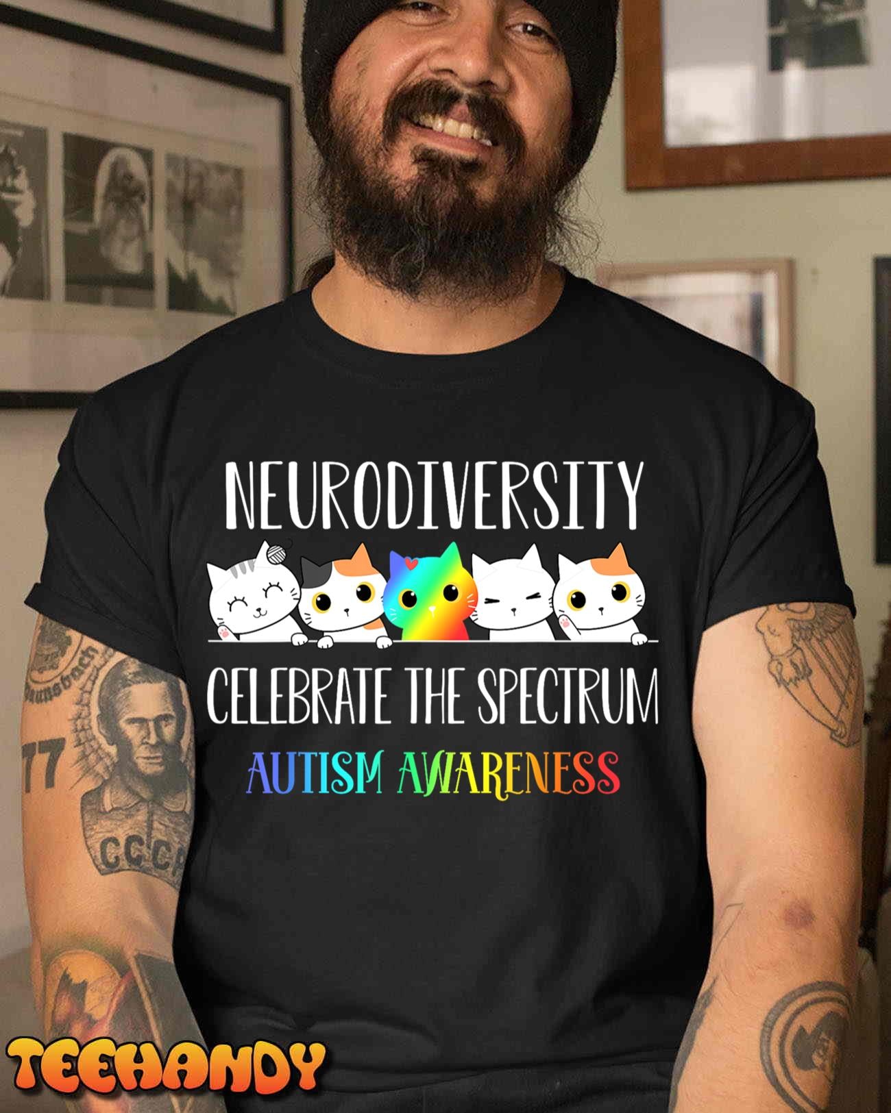 Autism Embrace Neurodiversity Celebrate the Spectrum Cat T-Shirt