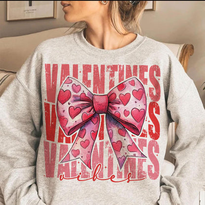 Valentine'S Day Heart Coquette Bow Retro Love Shirt Design