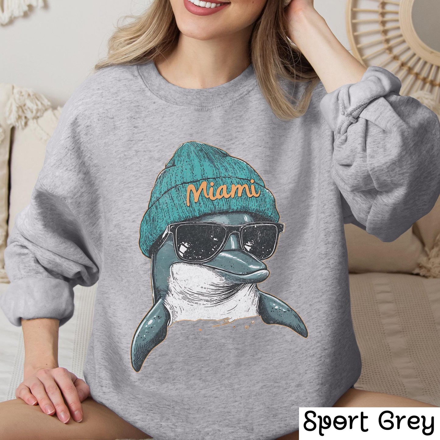 Vintage Miami Football Sweatshirt, Trendy Game Day Crewneck