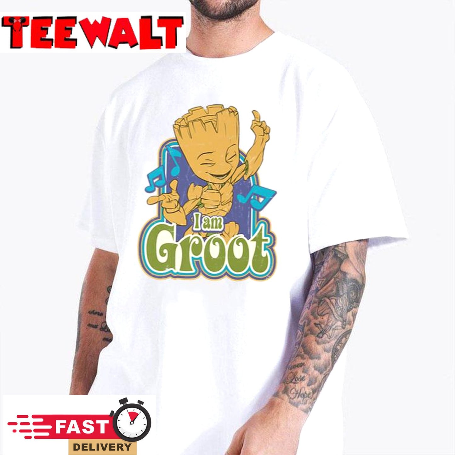 Tree I am Groot Vintage Music Essential T-Shirt