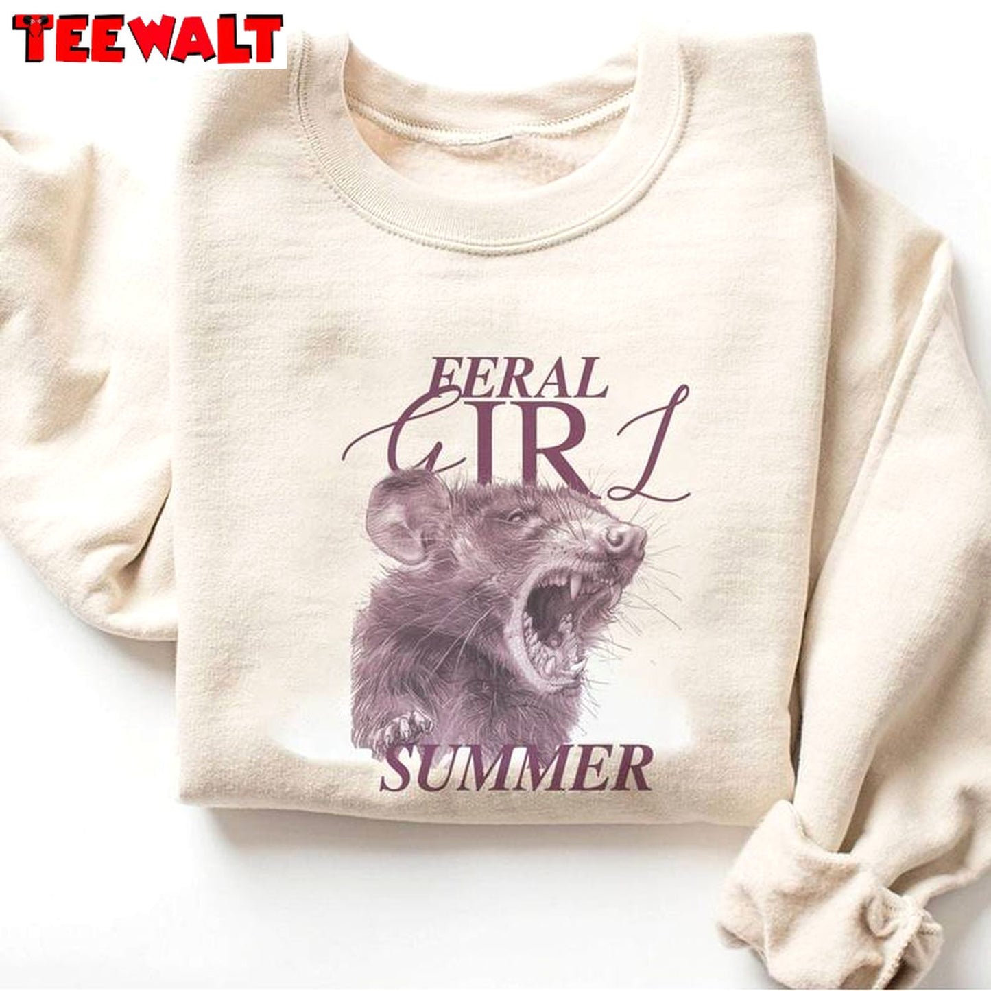 Feral Girl Summer Limited Shirt, Cool Design Western Crewneck Long Sleeve