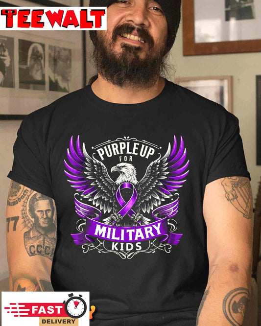 Purple Up For Military Kids Military Child Month Adults Men T-Shirt