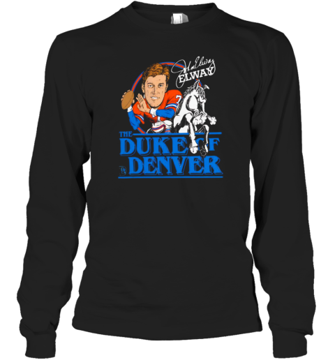 John Elway Denver Broncos Caricature Retired Player T-Shirt