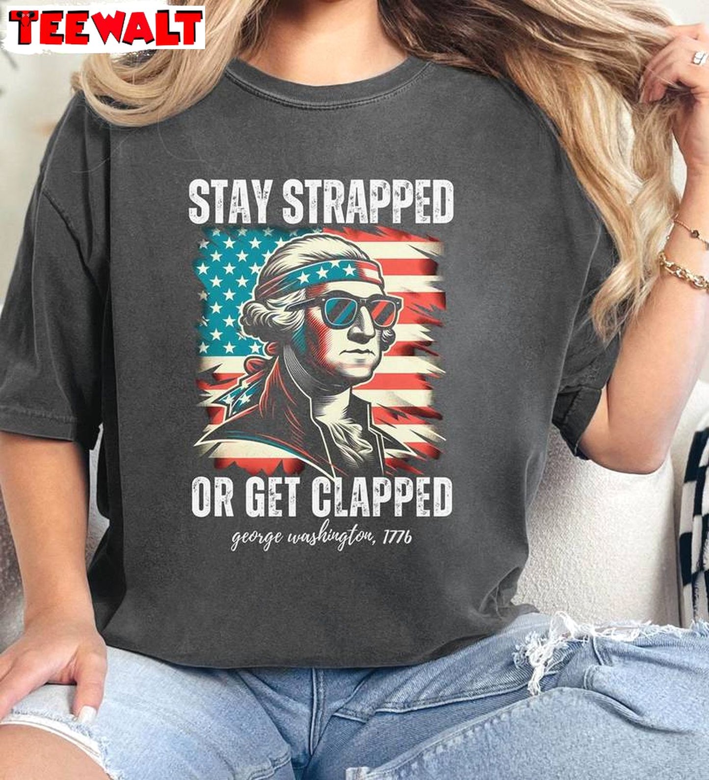 Fantastic 4th Of July Unisex Hoodie, Modern Stay Strapped Or Get Clapped