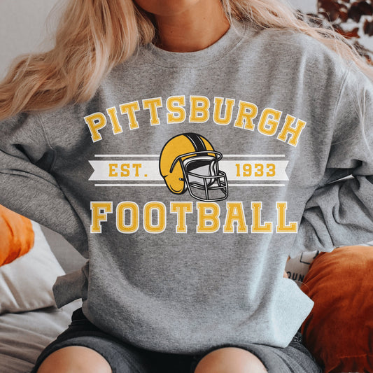 Pittsburgh Football Sweatshirt Vintage Style Crewneck Sweater