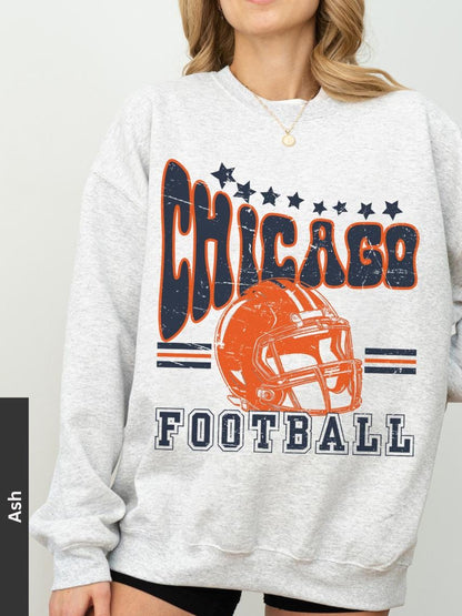 Chicago Football Vintage Sweatshirt - Game Day Fan Apparel