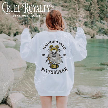 Vintage Distressed Pittsburgh Football Sweatshirt For Women