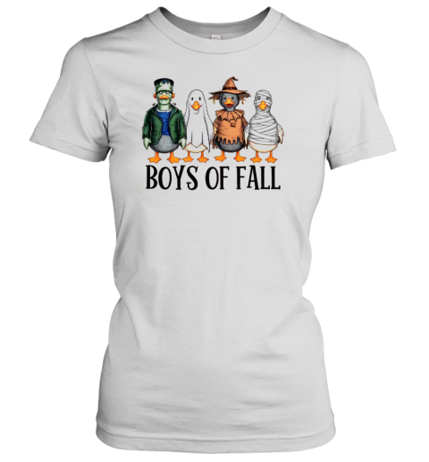 Cute Boys Of Fall Ghost Ducks Fall Pumpkins Halloween Ducks T-Shirt