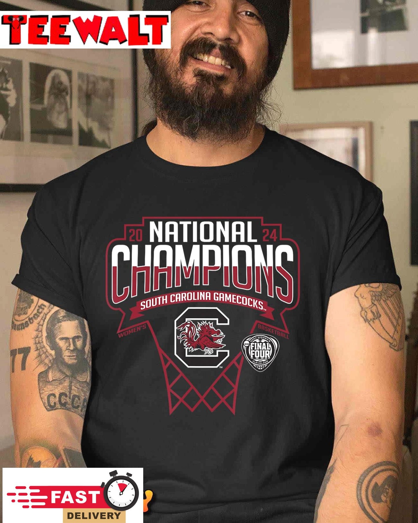 USC Gamecocks National Champs 2024 Women's Basketball Hoop T-Shirt