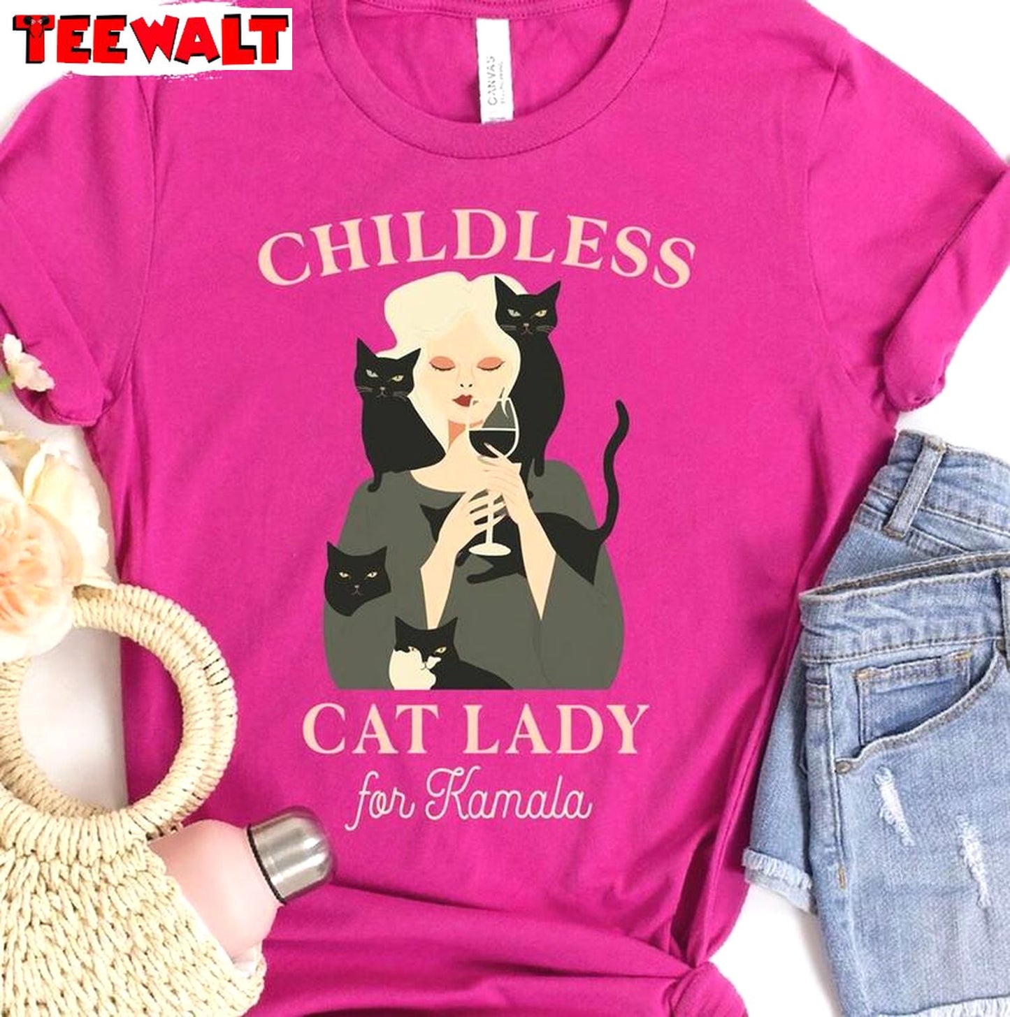 Retro Childless Cat Lady Shirt, For Kamala Crewneck Sweatshirt