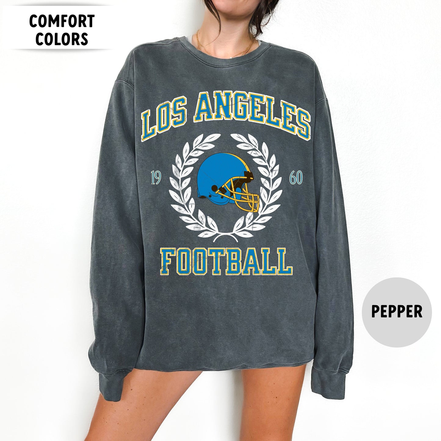 Comfort Colors Los Angeles Football Sweatshirt - Charger Fan Apparel