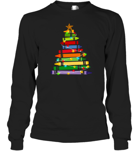 Crayons Tree Colored Lights Teacher Female V Neck T-Shirt