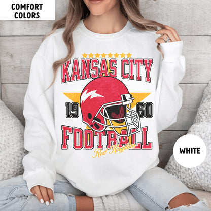 Kansas City Chiefs Vintage Football Sweatshirt, Comfortable Crewneck