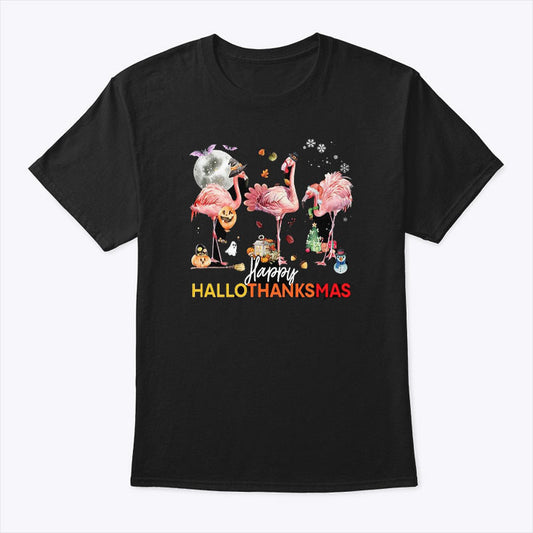 HalloThanksMas Flamingo Shirt