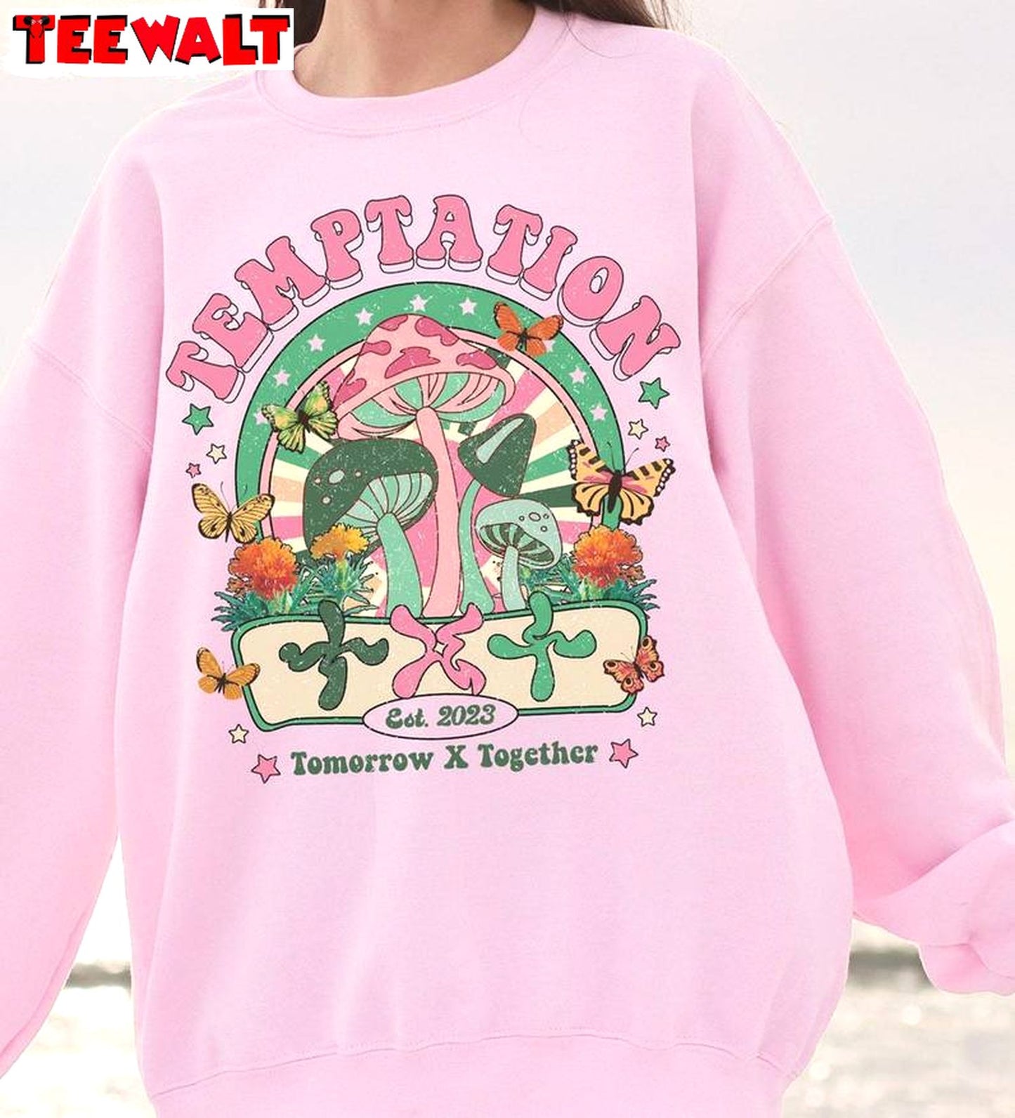 Funny Txt Temptation Sweatshirt, Fantastic Blue Hour Sugar Crewneck Long Sleeve