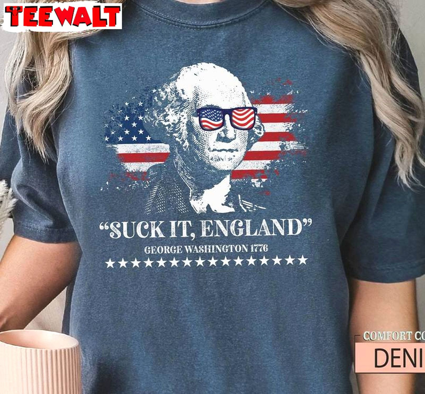 Suck It England Trendy Shirt, George Washington Crewneck Long Sleeve