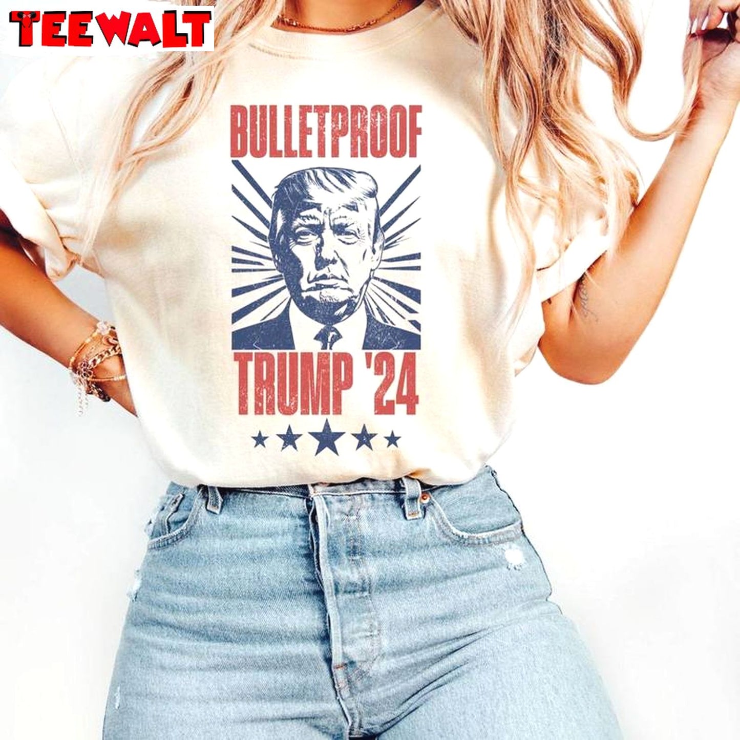 Comfort Election 2024 Short Sleeve , New Rare Trump Bulletproof Shirt Sweater