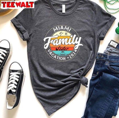 Vintage Family Vacation 2024 Shirt, Groovy Vacation Short Sleeve